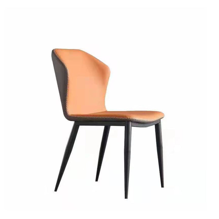 Orange Leather Dining Chair