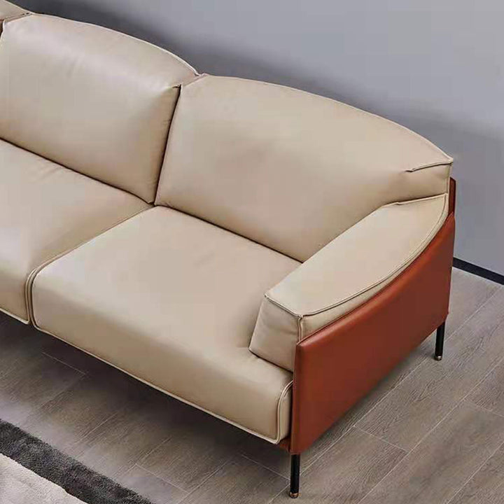 modern real leather sofa
